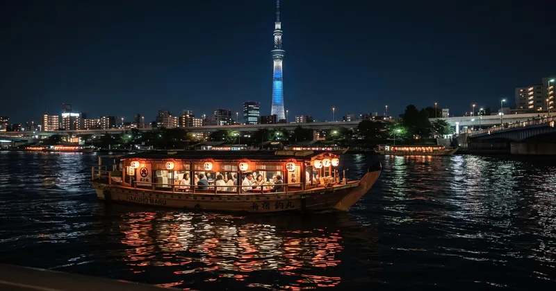 Yakatabune-Dinnerfahrt auf dem Sumida-Fluss